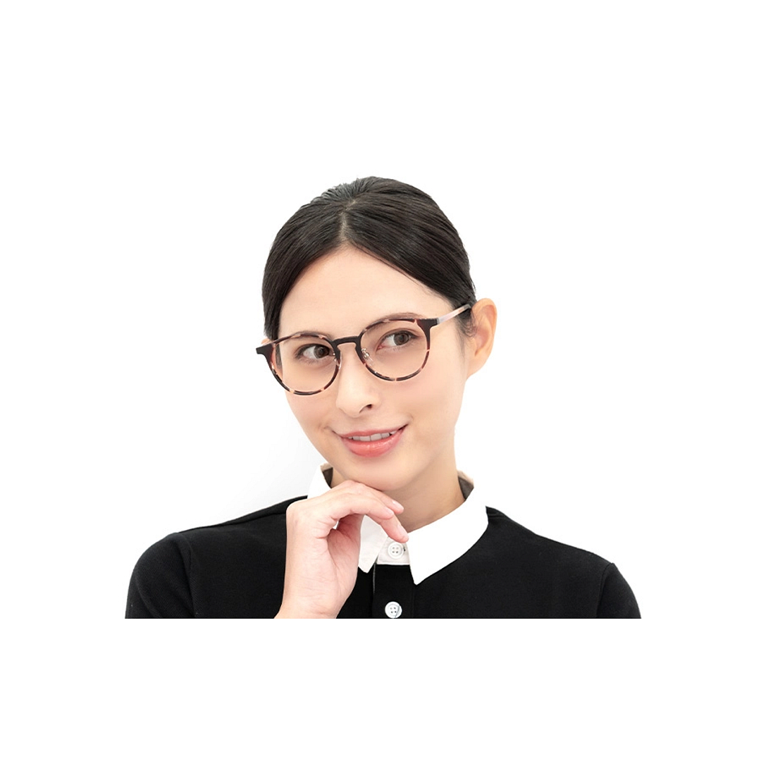 OWNDAYS | ESSENTIAL Light Brown Full Rim Boston left side