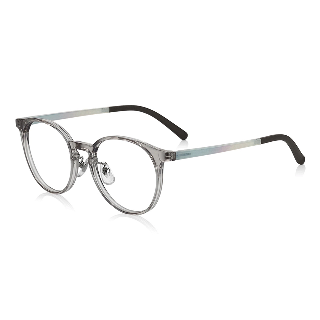 OWNDAYS | ESSENTIAL Light Gray Full Rim Boston left side