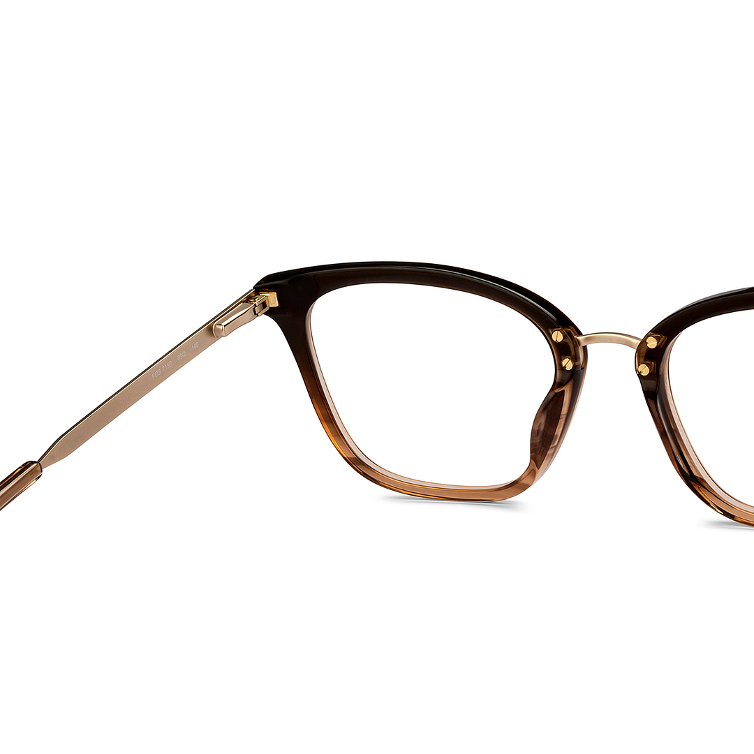25SS RIM.ARK Classic long noble OP 美品 Buy Gold Brown Full Rim Cat Eye Fossil Premium FOS 7159-09Q