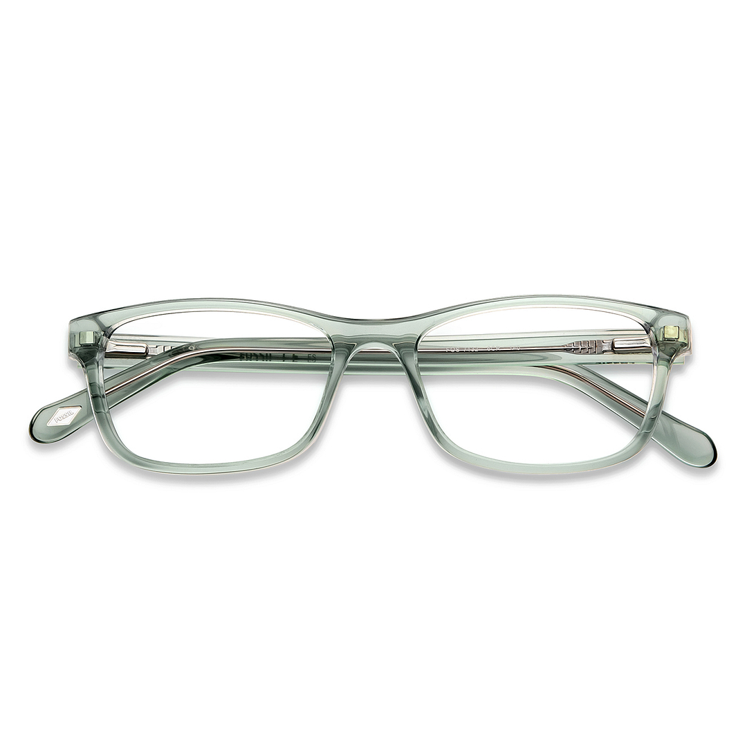 Fossil Green Transparent Full Rim Rectangle left side
