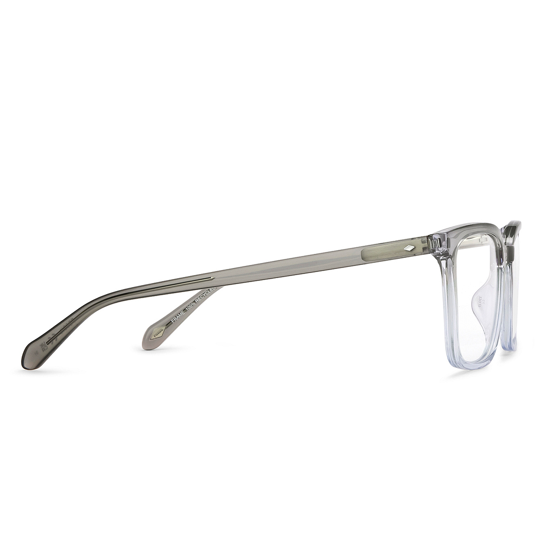 Fossil Gray Transparent Full Rim Square left side