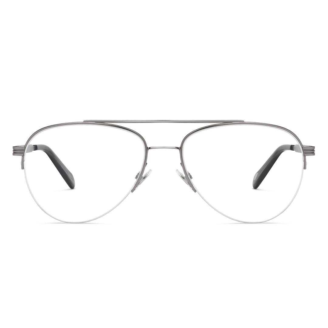 Fossil Mid Gunmetal Half Rim Aviator right side