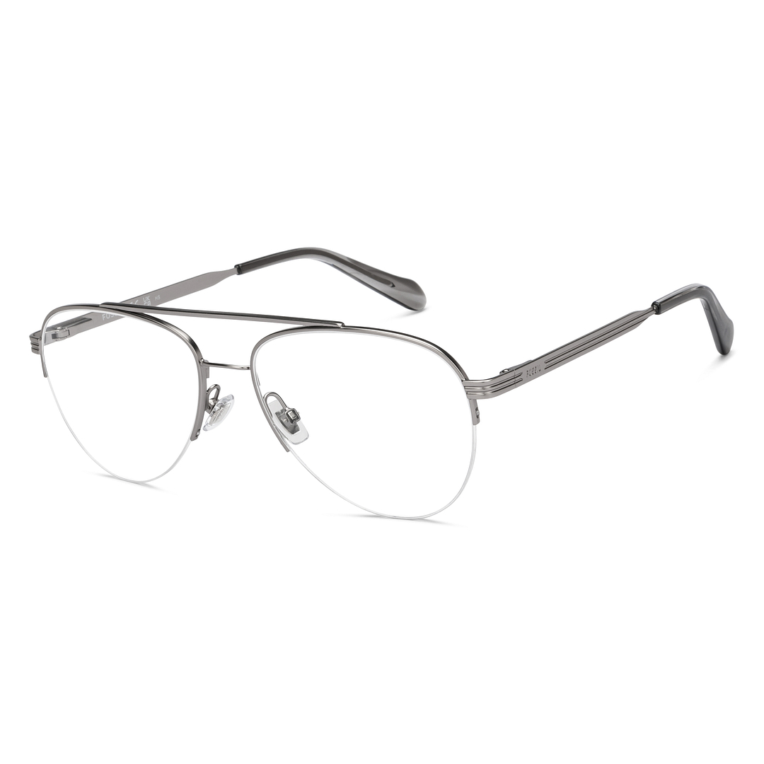 Fossil Mid Gunmetal Half Rim Aviator right side