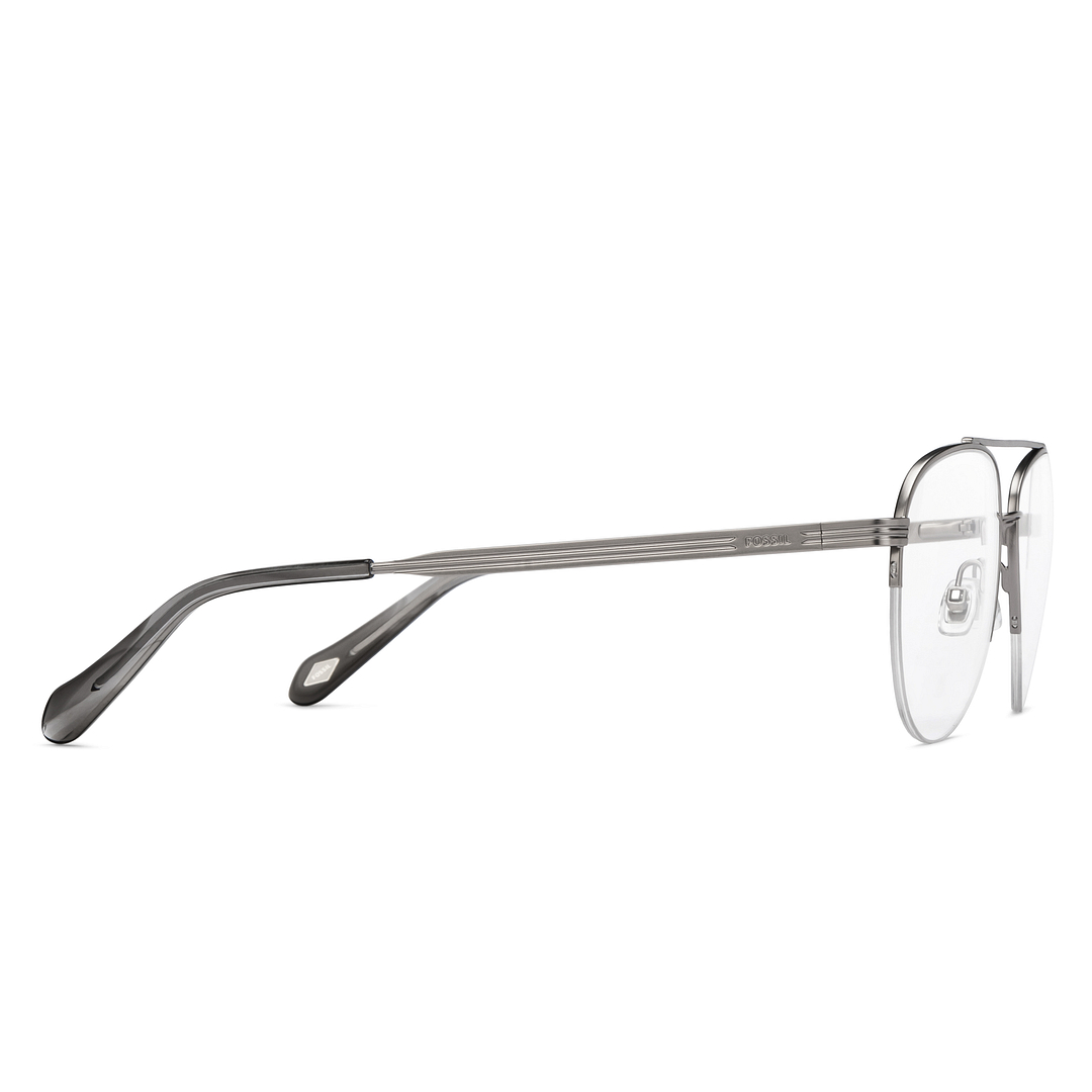 Fossil Mid Gunmetal Half Rim Aviator left side