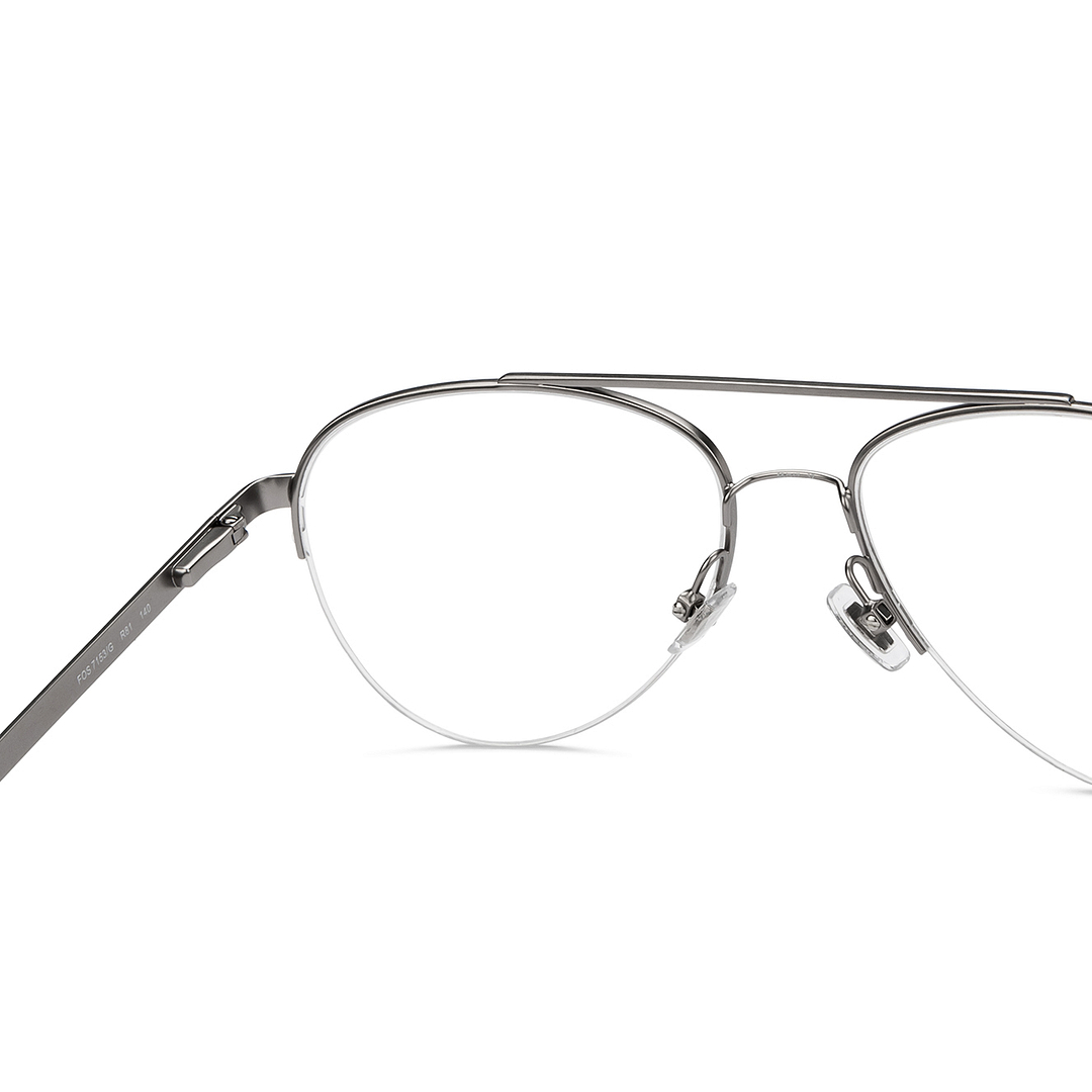Fossil Mid Gunmetal Half Rim Aviator right side