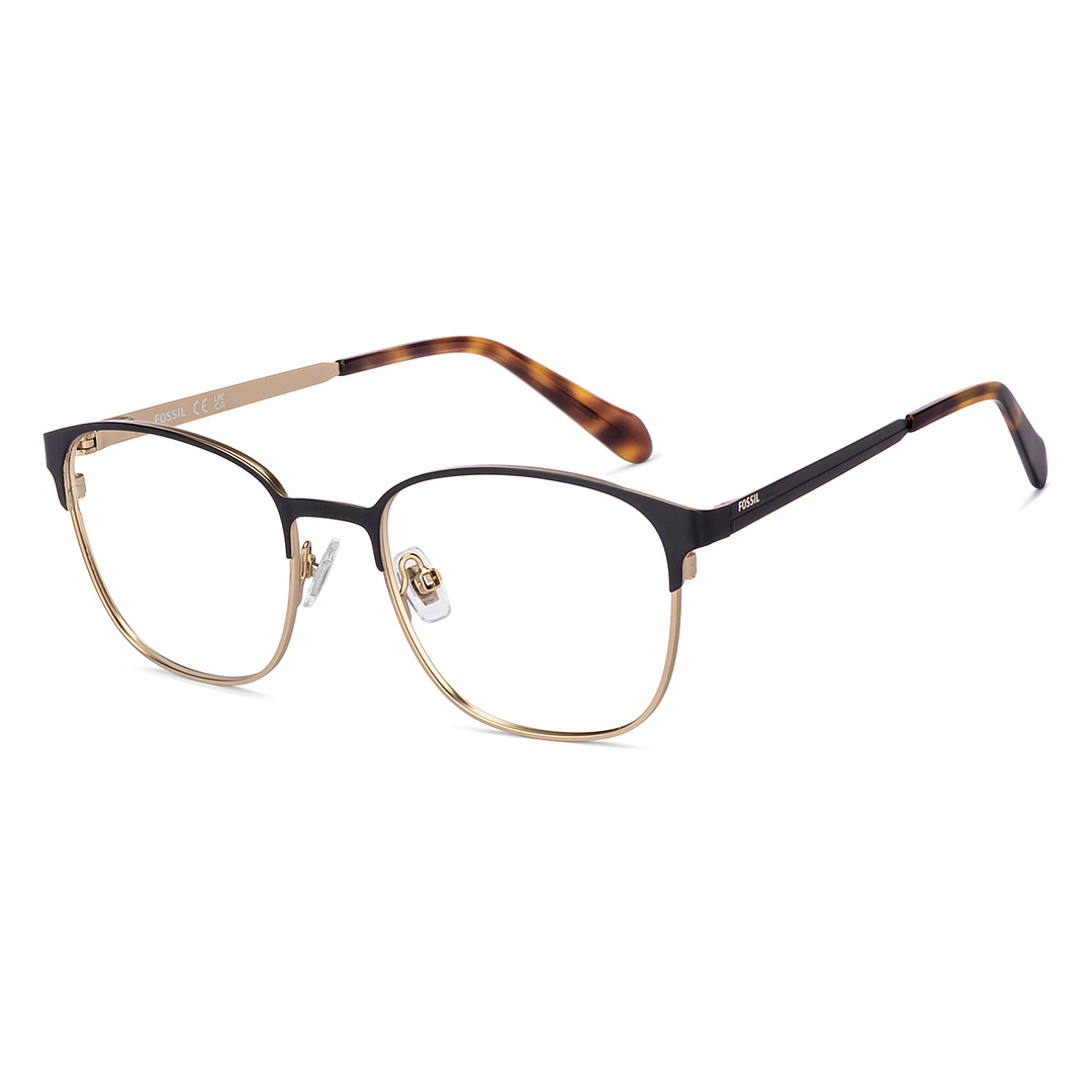 Buy Matte Black Gold Full Rim Square Fossil PREMIUM FOS 7175-0AM