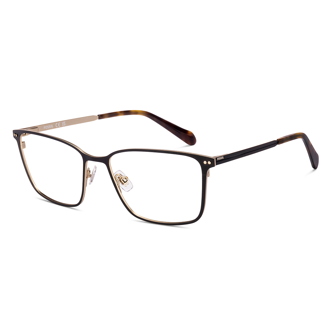 Buy Matte Black Gold Matte Black Full Rim Rectangle Fossil PREMIUM