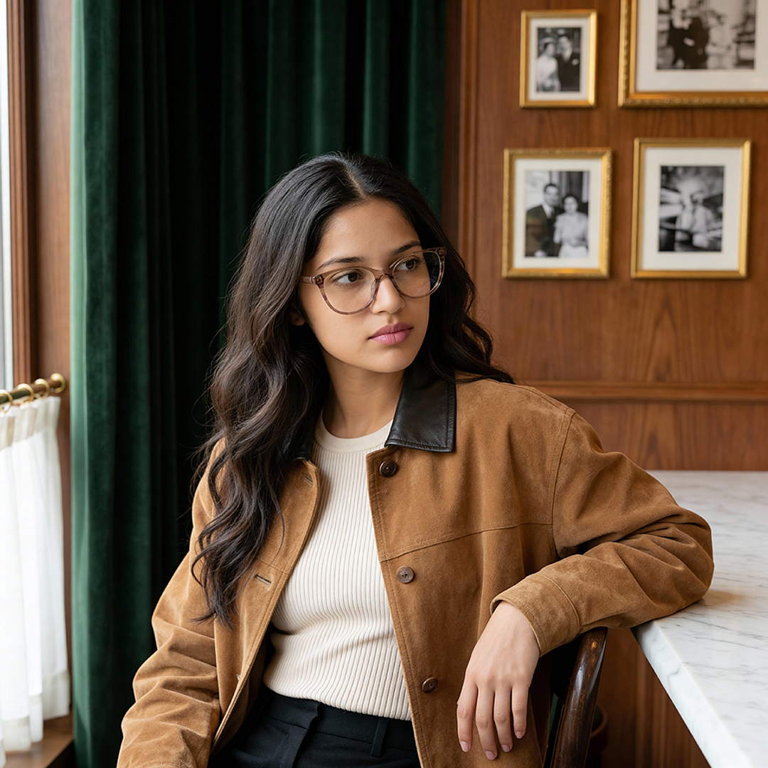 Pink Beige Full Rim Cat Eye Fossil PREMIUM FOS 7203 Eyeglasses