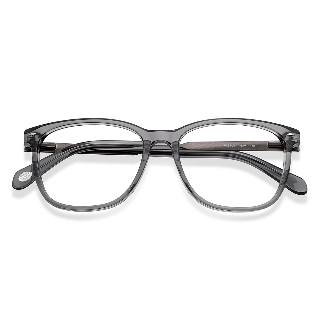 Fossil Gray Transparent Full Rim Square left side