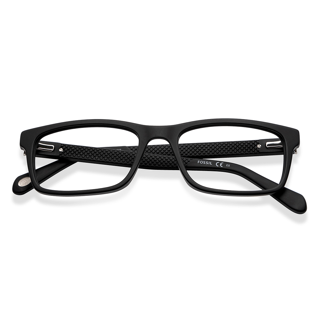 Fossil Black Full Rim Rectangle left side