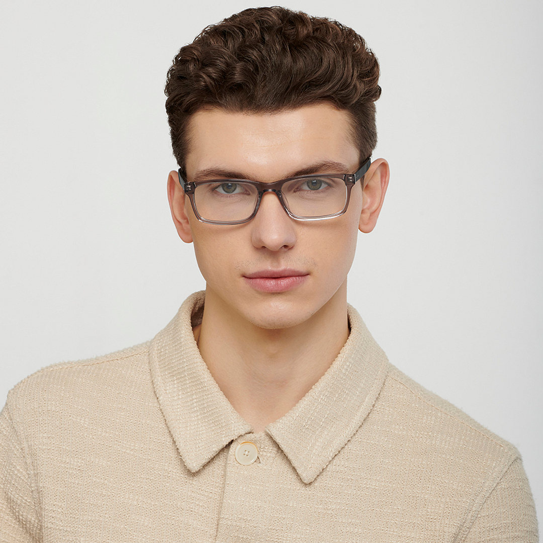 Fossil Gray Transparent Full Rim Rectangle left side