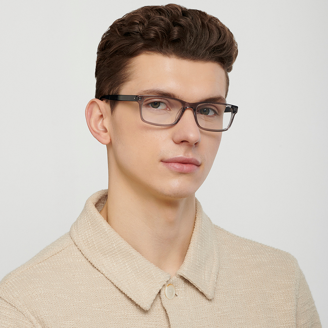 Fossil Gray Transparent Full Rim Rectangle right side