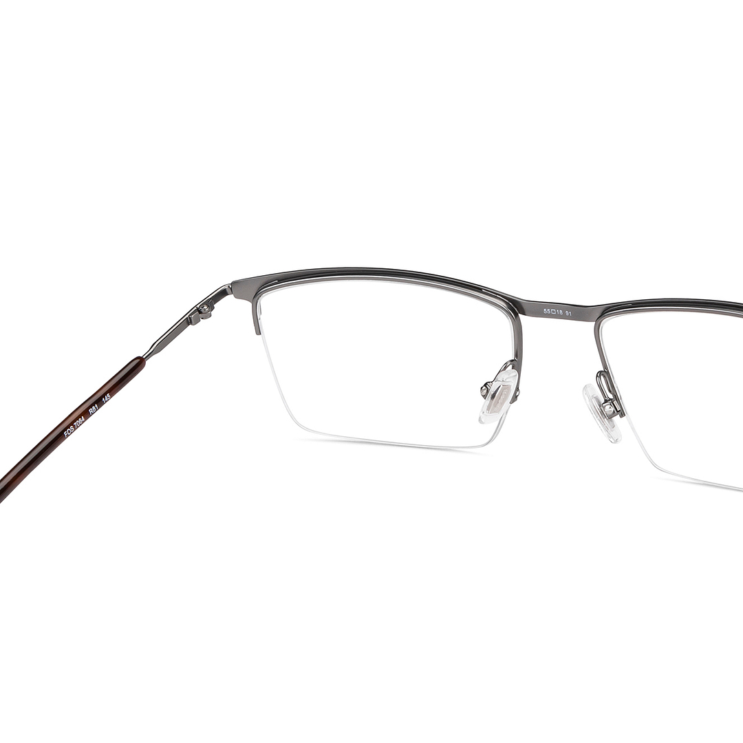 Fossil Mid Gunmetal Half Rim Rectangle right side