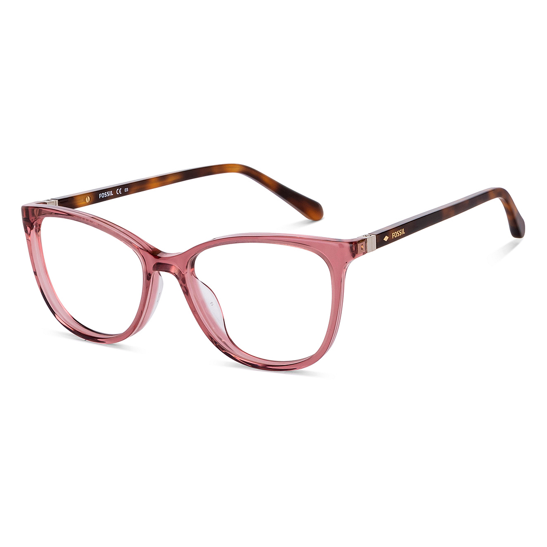 Fossil Pink Transparent Full Rim Cat Eye right side