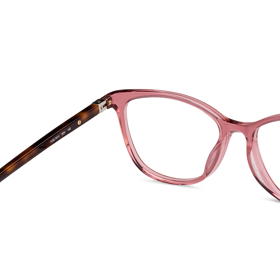 Fossil Pink Transparent Full Rim Cat Eye right side