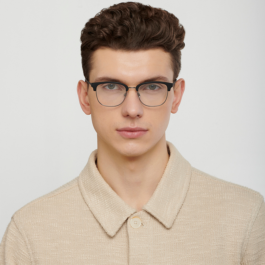 Fossil Black Full Rim Square left side