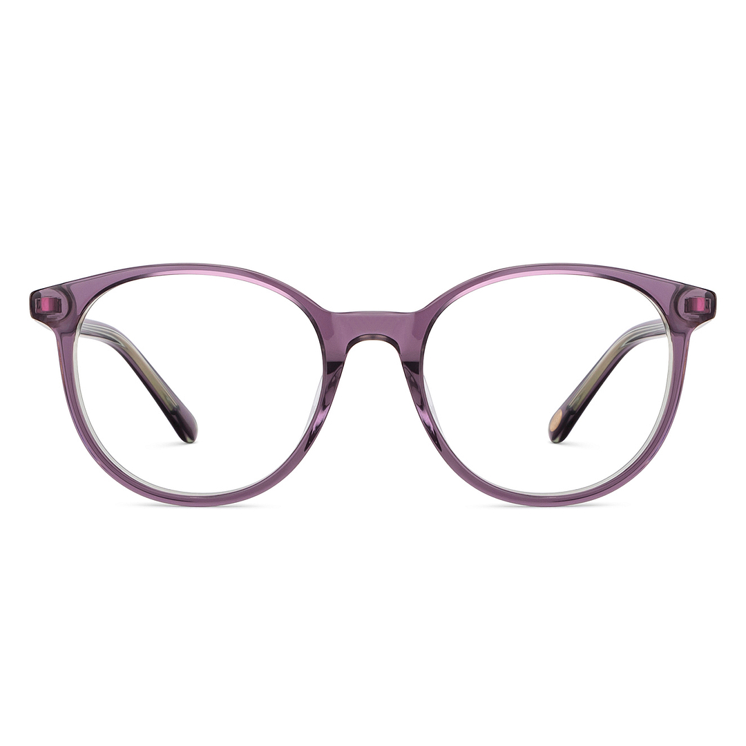 Fossil Purple Transparent Full Rim Round left side