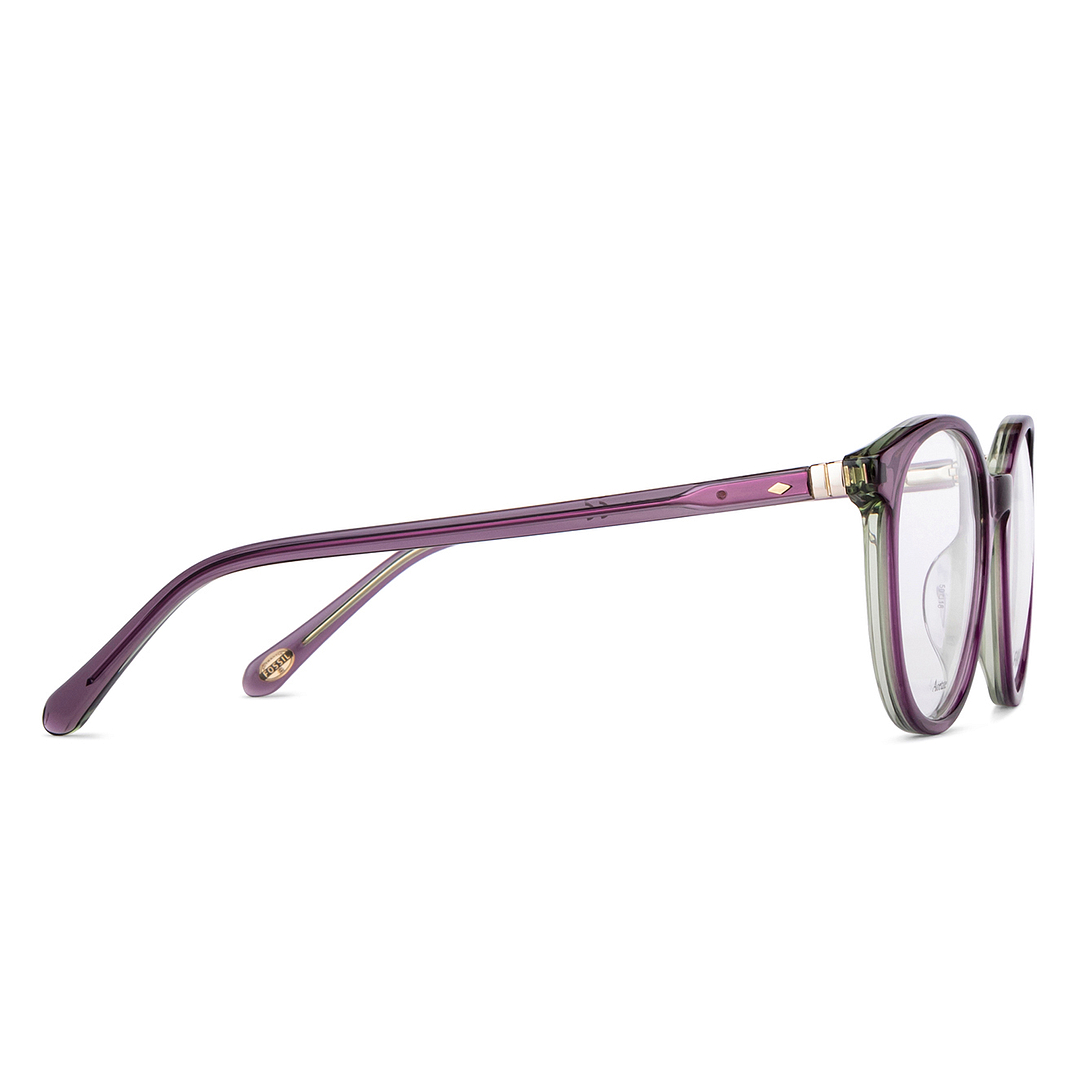 Fossil Purple Transparent Full Rim Round left side
