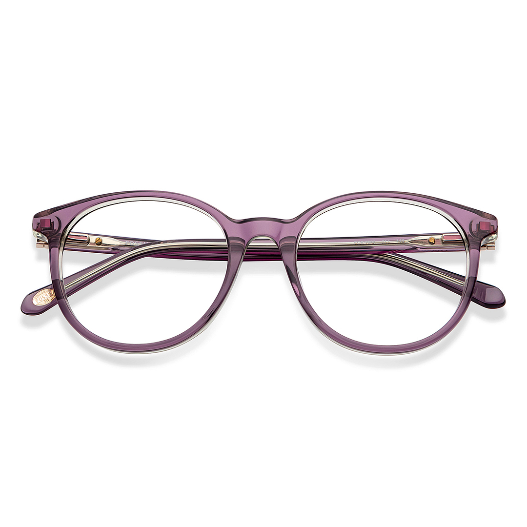 Fossil Purple Transparent Full Rim Round left side