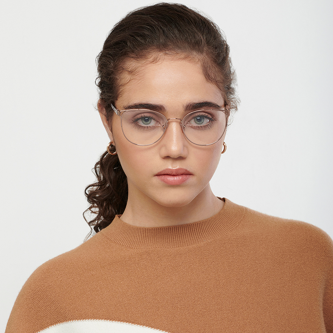 Fossil Gold Full Rim Cat Eye right side