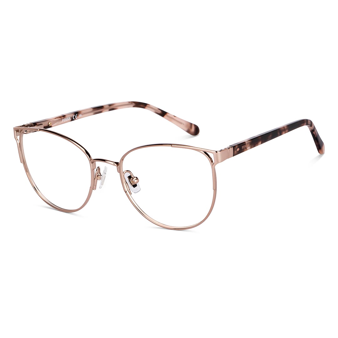 Fossil Gold Full Rim Cat Eye left side