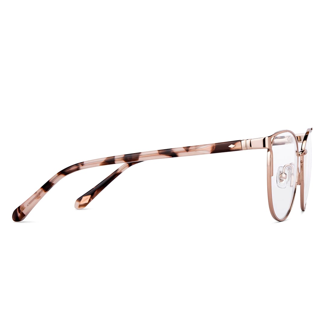 Fossil Gold Full Rim Cat Eye left side