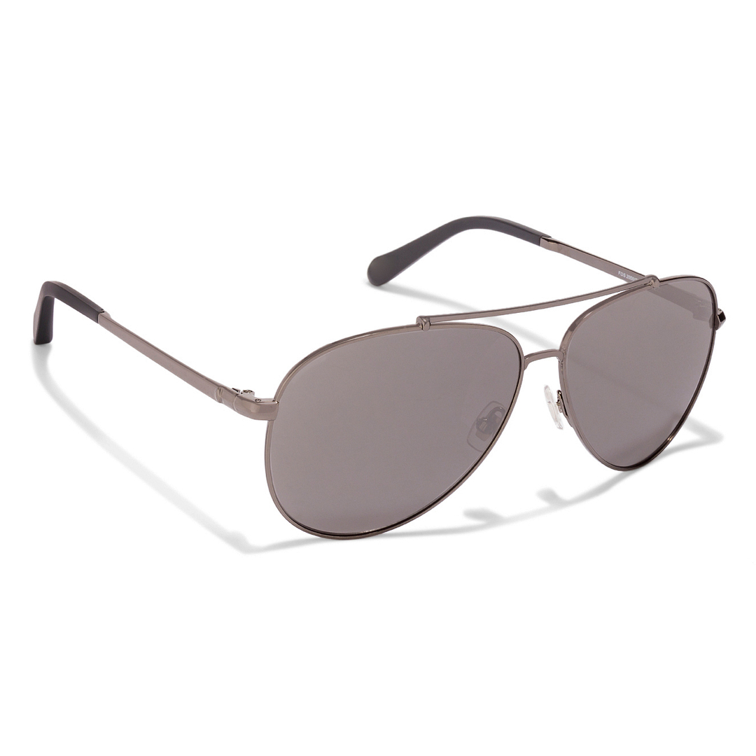 Fossil Mid Gunmetal Full Rim Aviator left side