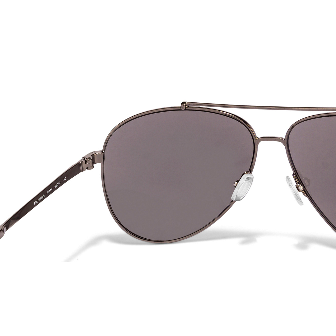 Fossil Mid Gunmetal Full Rim Aviator left side