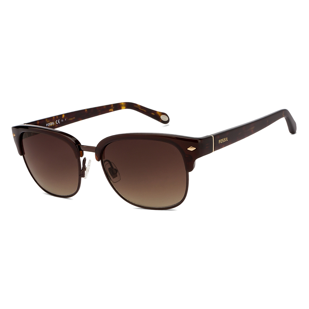 Fossil Light Brown Full Rim Square left side