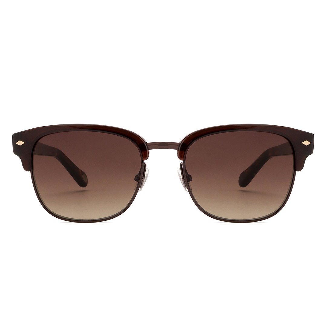 Fossil Light Brown Full Rim Square left side