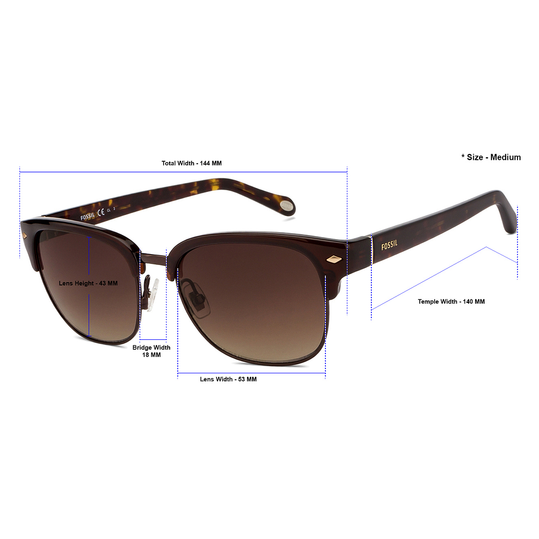 Fossil Light Brown Full Rim Square right side