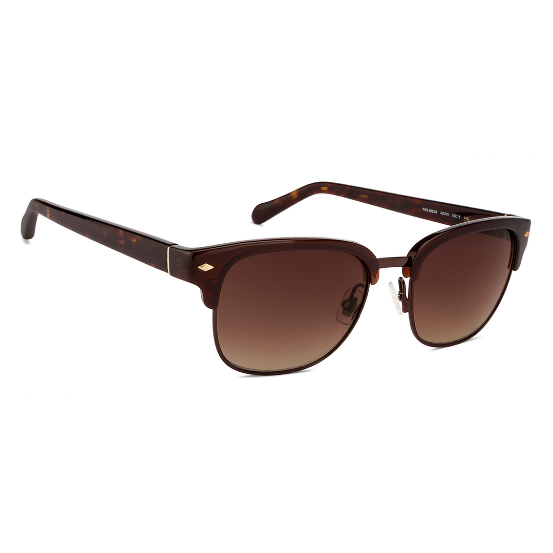 Fossil Light Brown Full Rim Square left side
