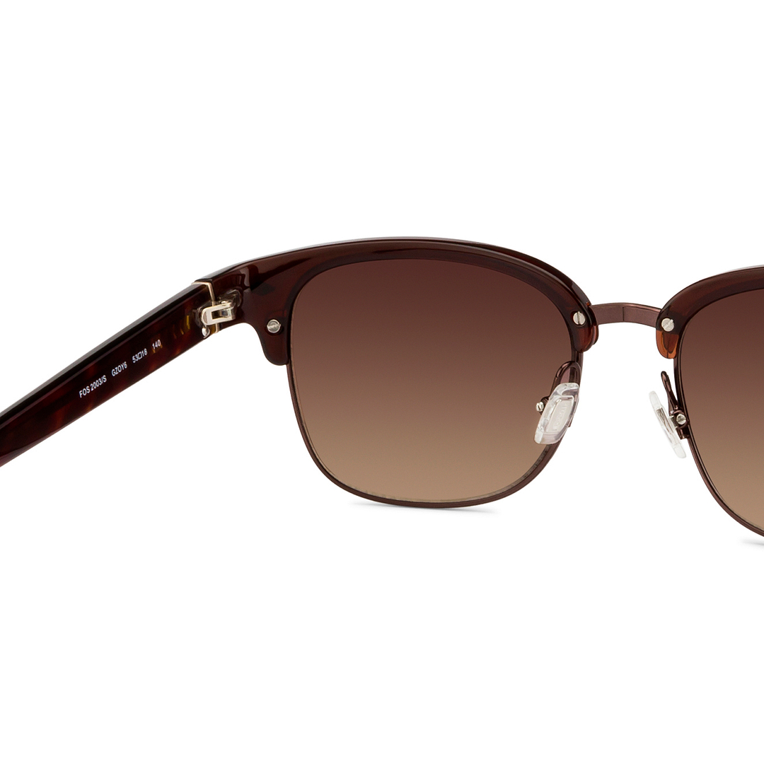 Fossil Light Brown Full Rim Square left side