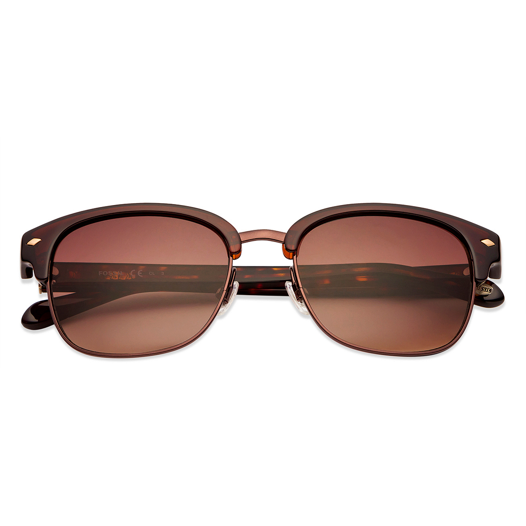 Fossil Light Brown Full Rim Square right side