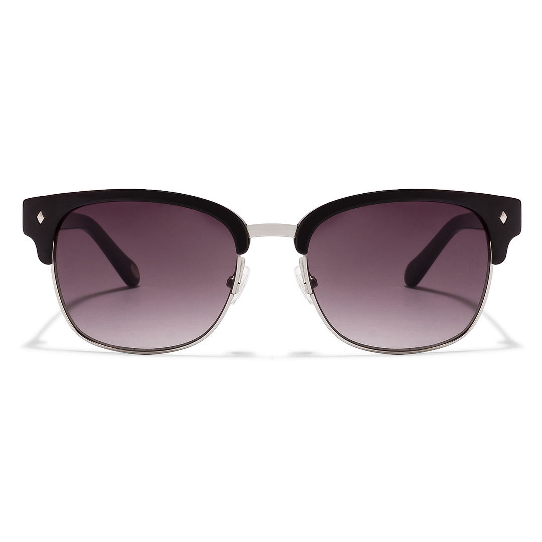Fossil Silver Full Rim Clubmaster left side