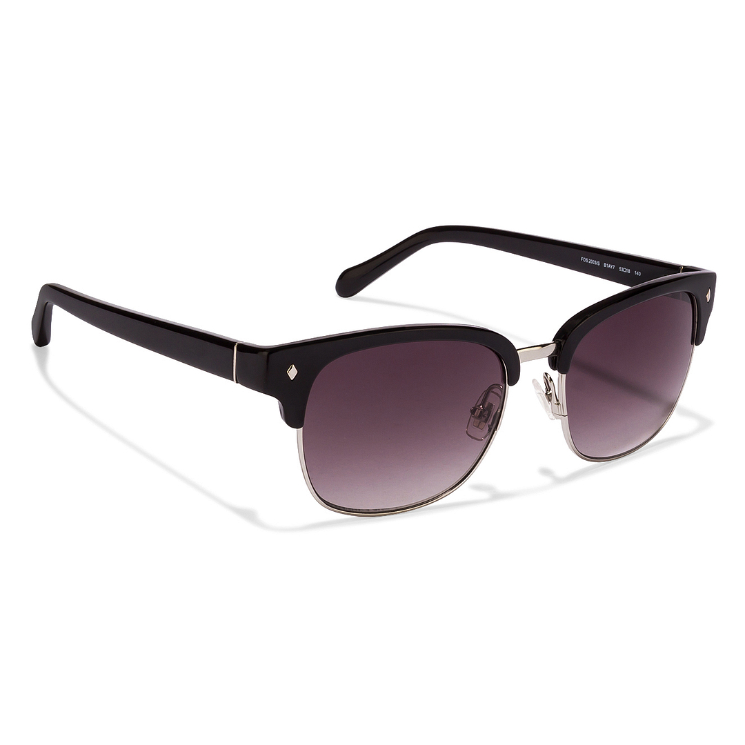Fossil Silver Full Rim Clubmaster left side