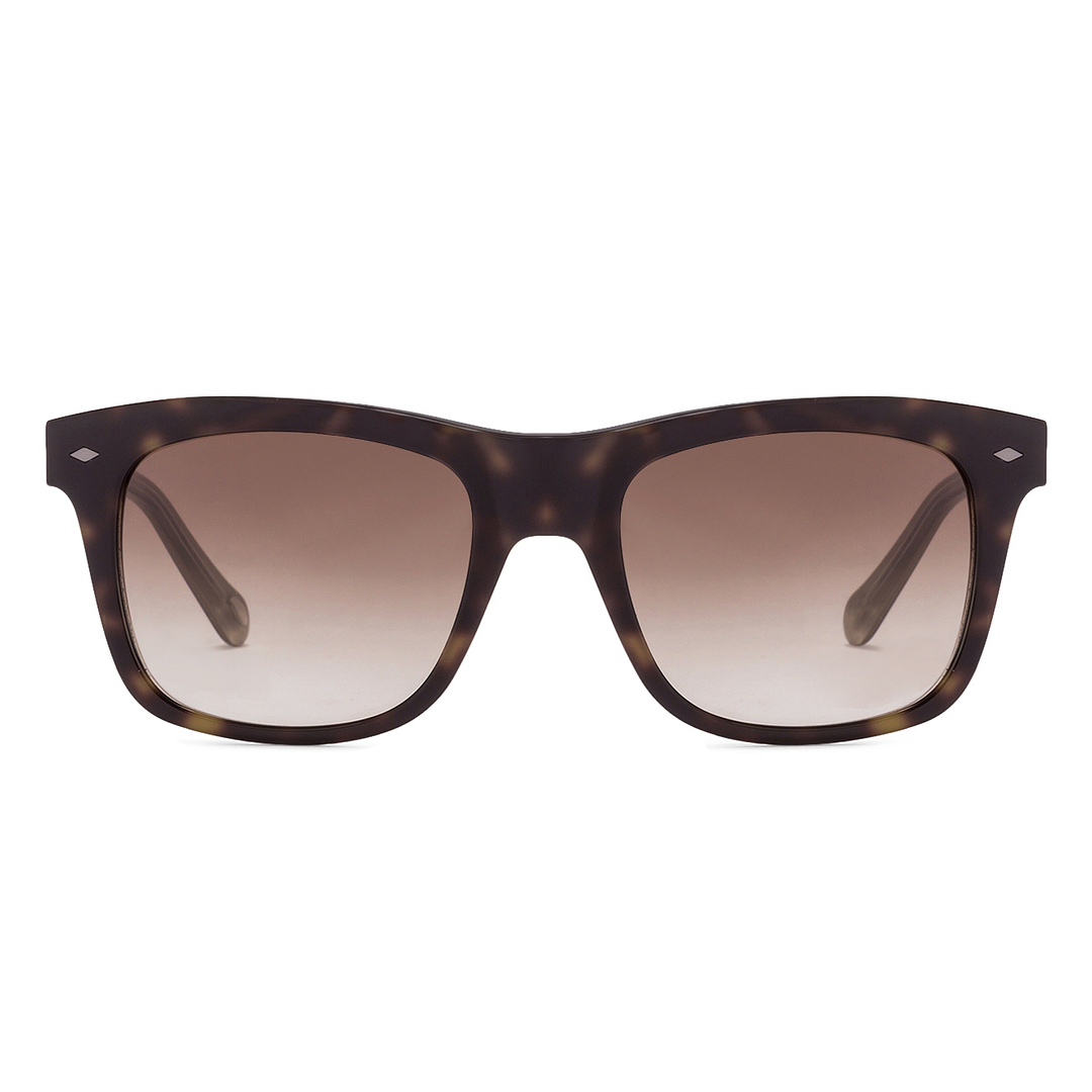 Fossil Light Brown Full Rim Square left side