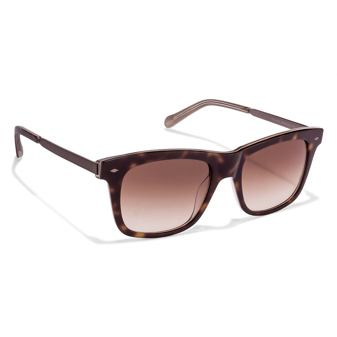 Fossil Light Brown Full Rim Square left side