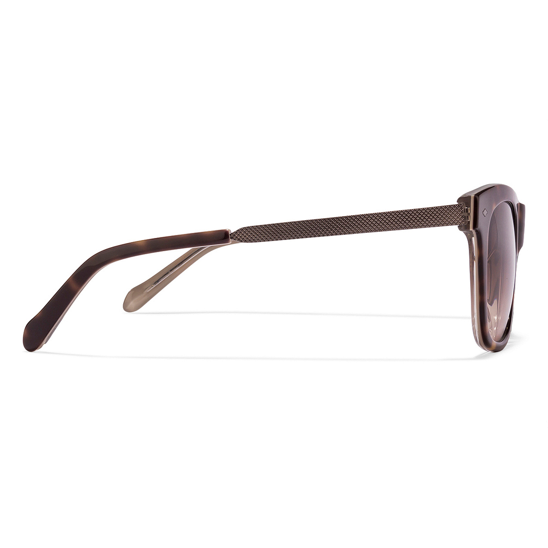 Fossil Light Brown Full Rim Square right side