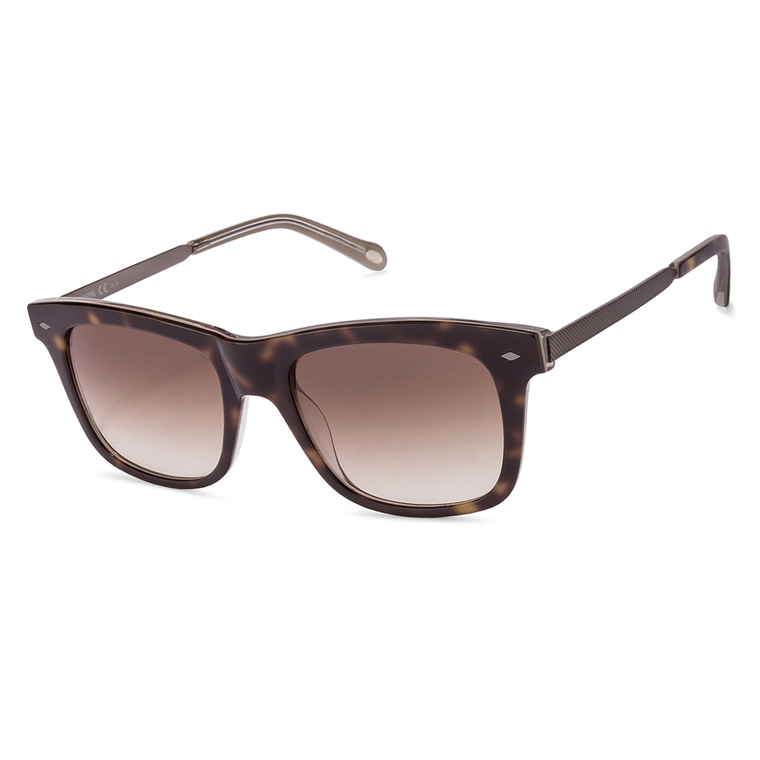 Fossil Light Brown Full Rim Square left side