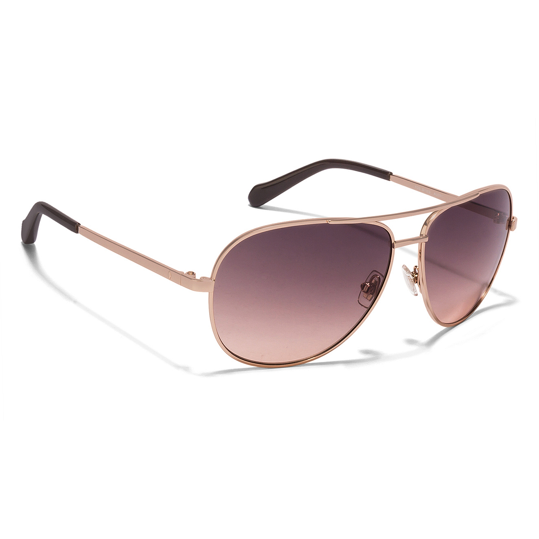 Fossil Gold Full Rim Aviator left side