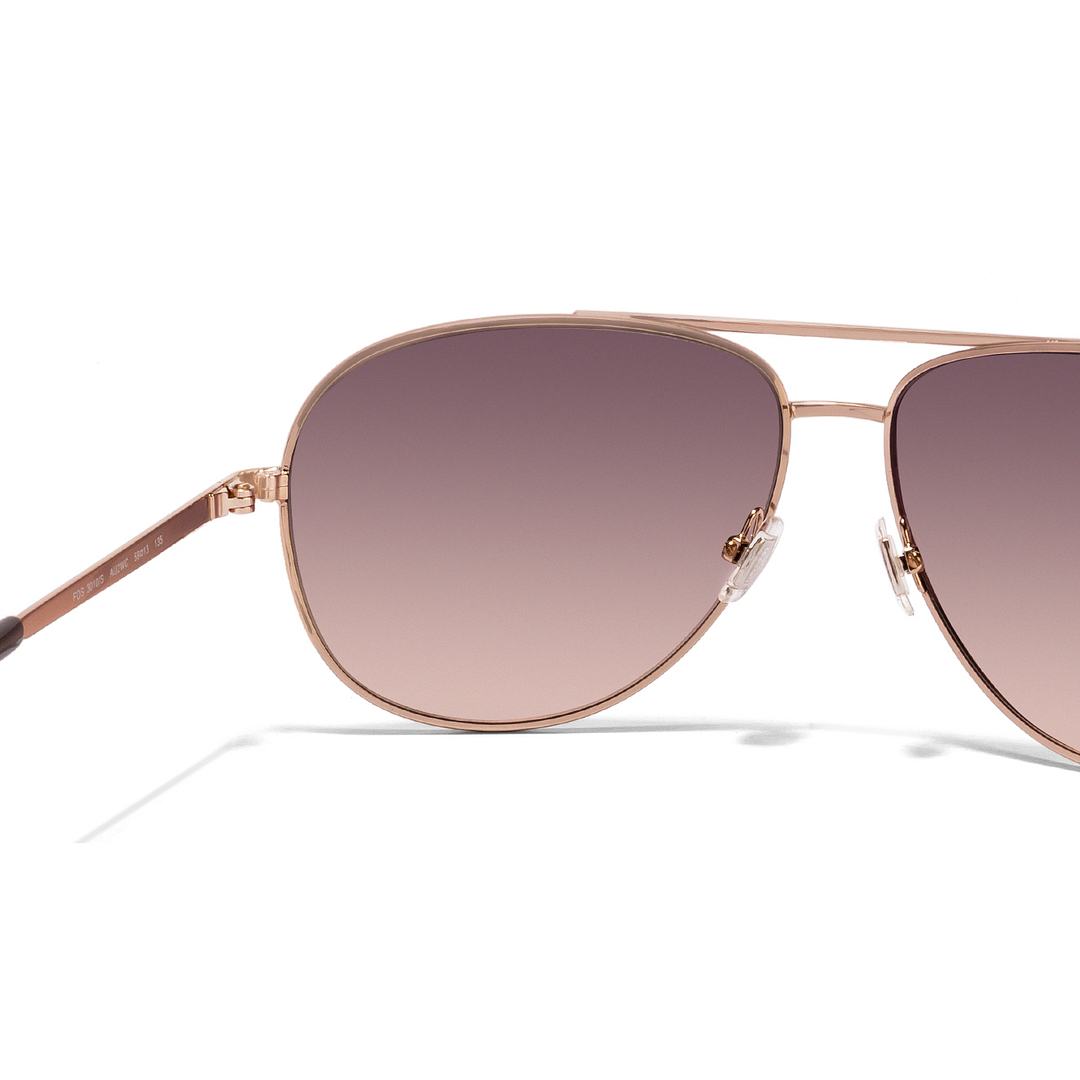 Fossil Gold Full Rim Aviator left side