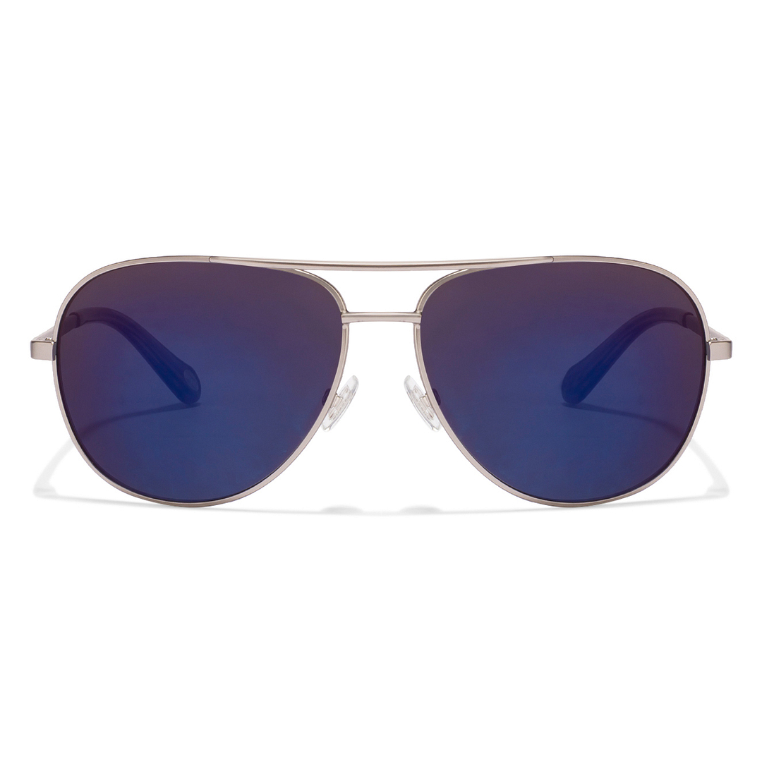 Fossil Silver Full Rim Aviator left side