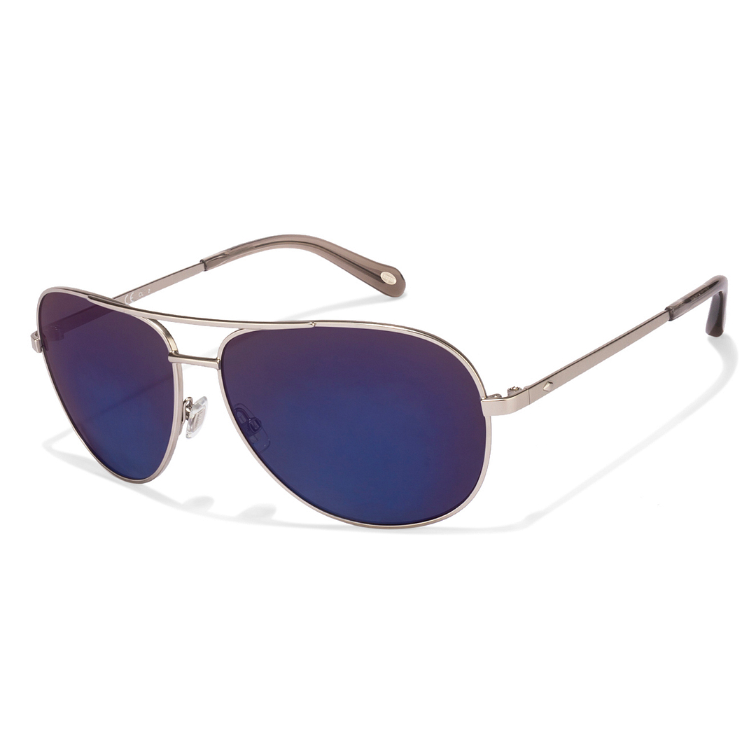Fossil Silver Full Rim Aviator right side