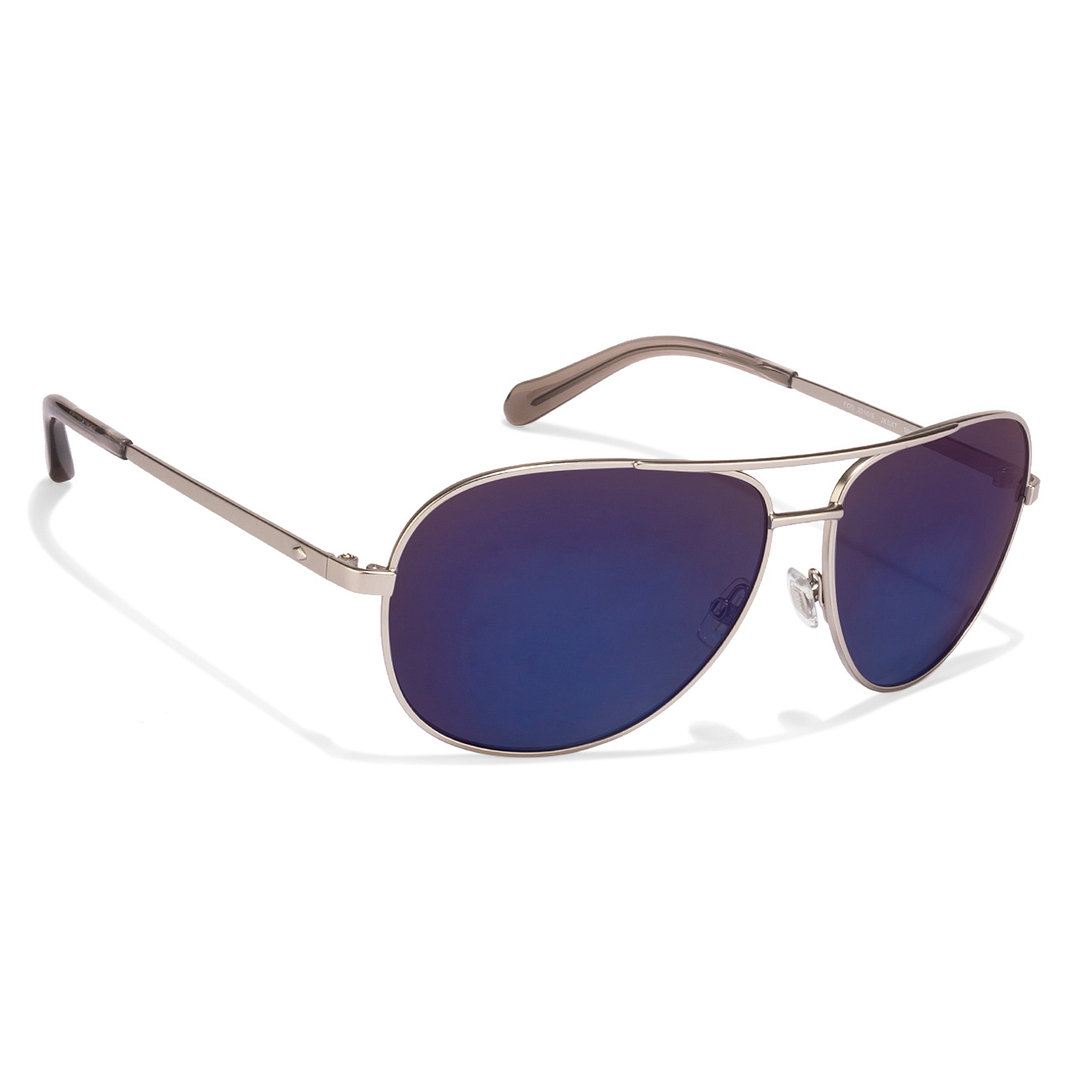 Fossil Silver Full Rim Aviator left side