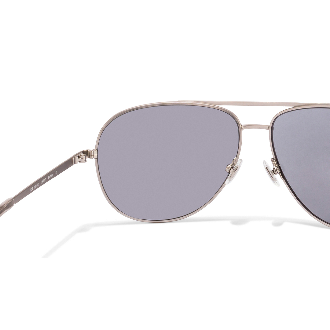 Fossil Silver Full Rim Aviator left side