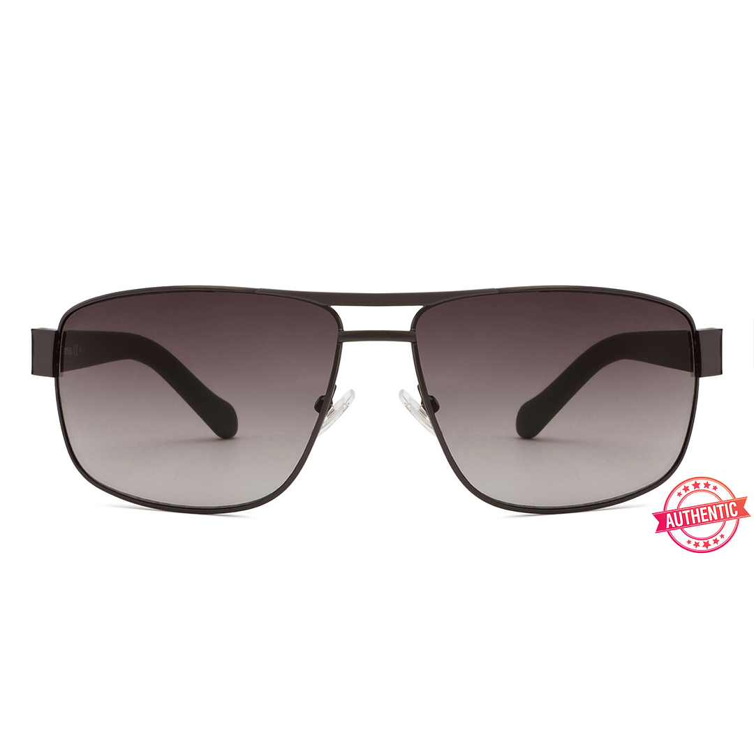 Fossil Mid Gunmetal Full Rim Rectangle left side