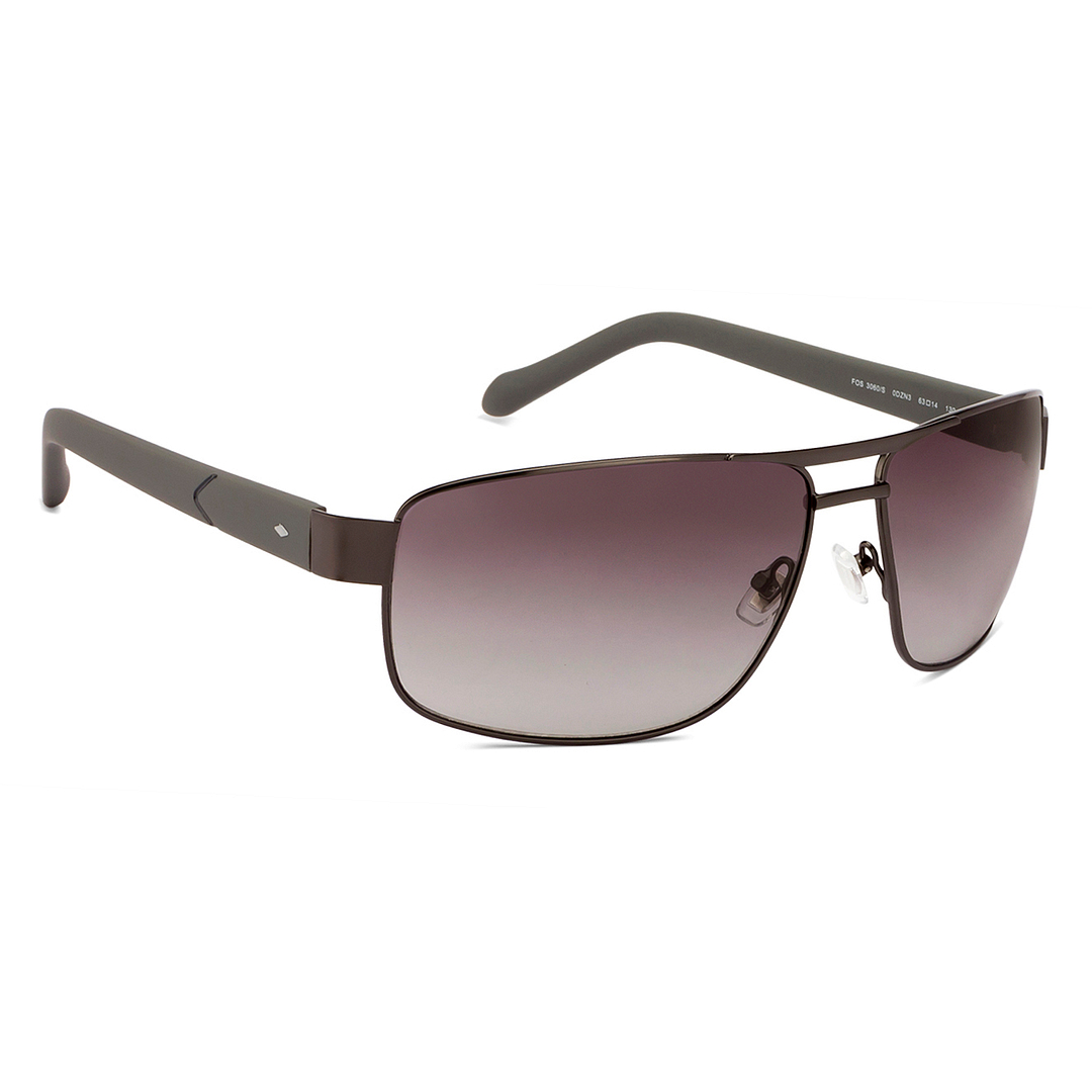 Fossil Mid Gunmetal Full Rim Rectangle left side