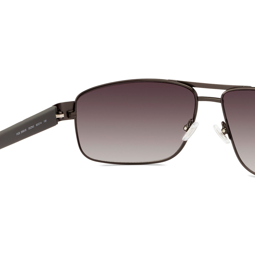 Fossil Mid Gunmetal Full Rim Rectangle left side