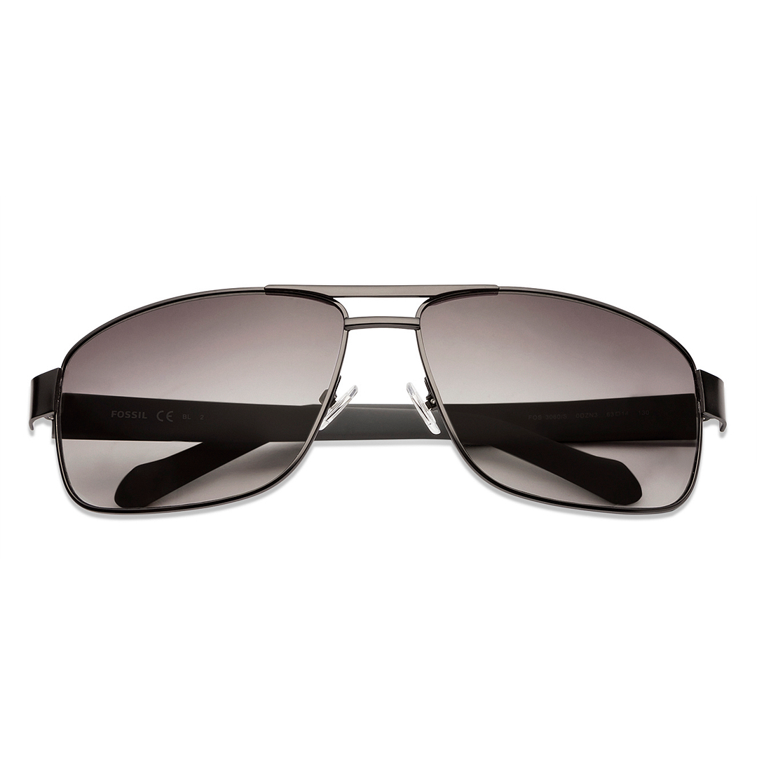 Fossil Mid Gunmetal Full Rim Rectangle right side